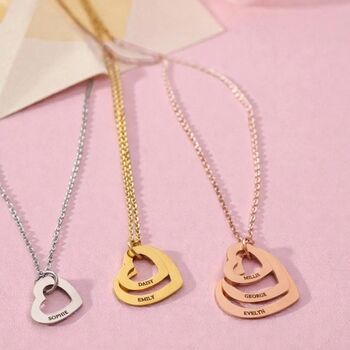 Personalised Layered Heart Name Necklace, 4 of 8