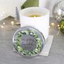 Mr And Mrs Wedding Wreath Scented Candle With Lid, thumbnail 4 of 9