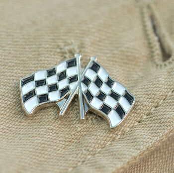 Chequer Flag Lapel Pin Badge, 2 of 4