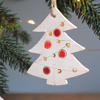 Set Of Three Christmas Tree Decoration Scented Ceramic, 4 of 6