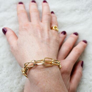 Chunky Gold Plated Double Wrap Chain Bracelet, 4 of 6