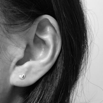 Sterling Silver Open Heart Earrings, 9 of 11