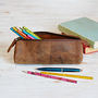 Personalised Buffalo Leather Round Pencil Case, thumbnail 4 of 9