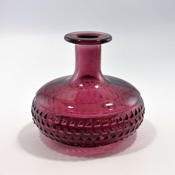 Small Recycled Glass Bud Vase Patterned Four Colours, 4 of 5