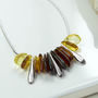 Sterling Silver And Amber Designer Necklace, thumbnail 2 of 4
