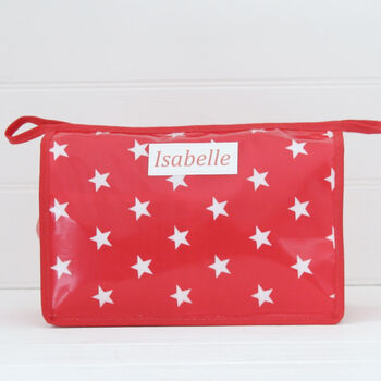 Personalised Wipe Clean Oilcloth Wash Bag, 3 of 5