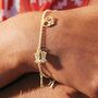 Peace Love And Freedom Charm Bracelet Gold Plated, thumbnail 4 of 8