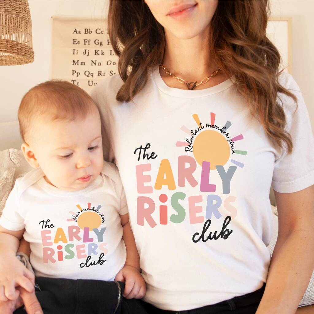 Early Riser Matching Mother Day T Shirt Set