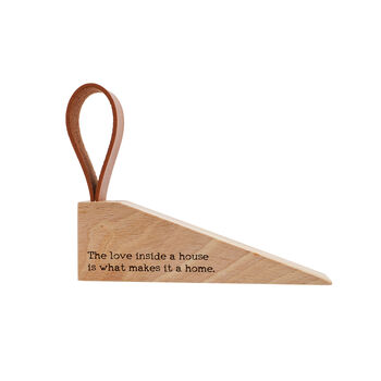 Wooden Door Stop | 'The Love Inside A House Is What Makes It A Home' | Home Accessory With Loop | Home Decor, 2 of 2