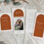 Burnt Orange Gatefold Wedding Invitations, thumbnail 5 of 5