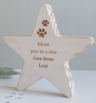 From The Dog Personalised Wooden Star Keepsake, 2 of 2