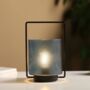 Blue Hanging Battery Powered Glass Lamp, thumbnail 1 of 6