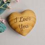 'I Love You' Engraved Wooden Heart, thumbnail 1 of 2