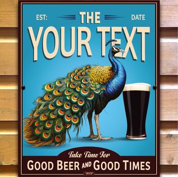 The Peacock Inn, Personalised Bar Sign, 9 of 12