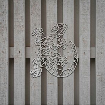 Rusty Metal Gecko Wall Decor Geometric Gecko Sculpture, 6 of 10