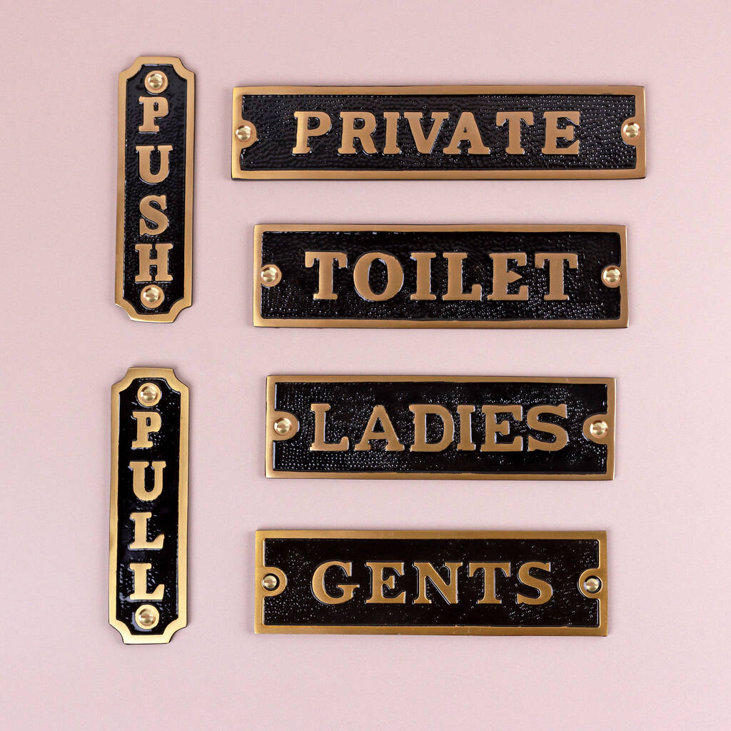 G Decor Premium Classic Pub Lacquered Black And Brass Door Sign Raised Letter Plaque For Indoor Or Outdoor Display, 1 of 10