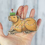 Christmas Capybara With Pressies Wooden Christmas Decoration, thumbnail 1 of 3