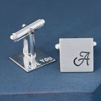 Personalised Sterling Silver Groom Cufflinks, 7 of 9