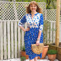 Rosella Dress In Blue Poppies, thumbnail 3 of 7