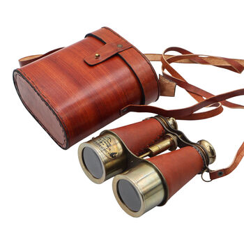 Personalised Bronze Binoculars With Leather Case, 10 of 12