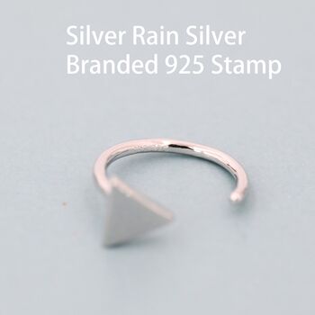 Sterling Silver Tiny Triangle Huggie Hoop Earrings, 11 of 12