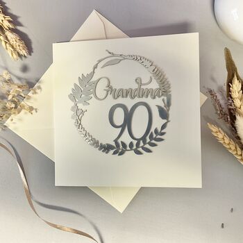 Personalised 90th Floral Birthday Papercut Card, 3 of 12