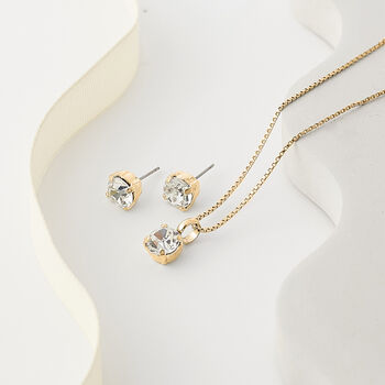 Swarovski Crystal Single Stone Necklace And Earrings, 4 of 6