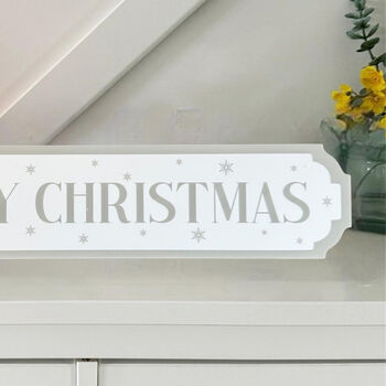 Personalised Merry Christmas Grey And White Road Sign, 4 of 5