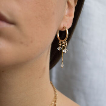 Meteora Hoops 14k Gold Filled And Herkimer Diamonds, 4 of 7