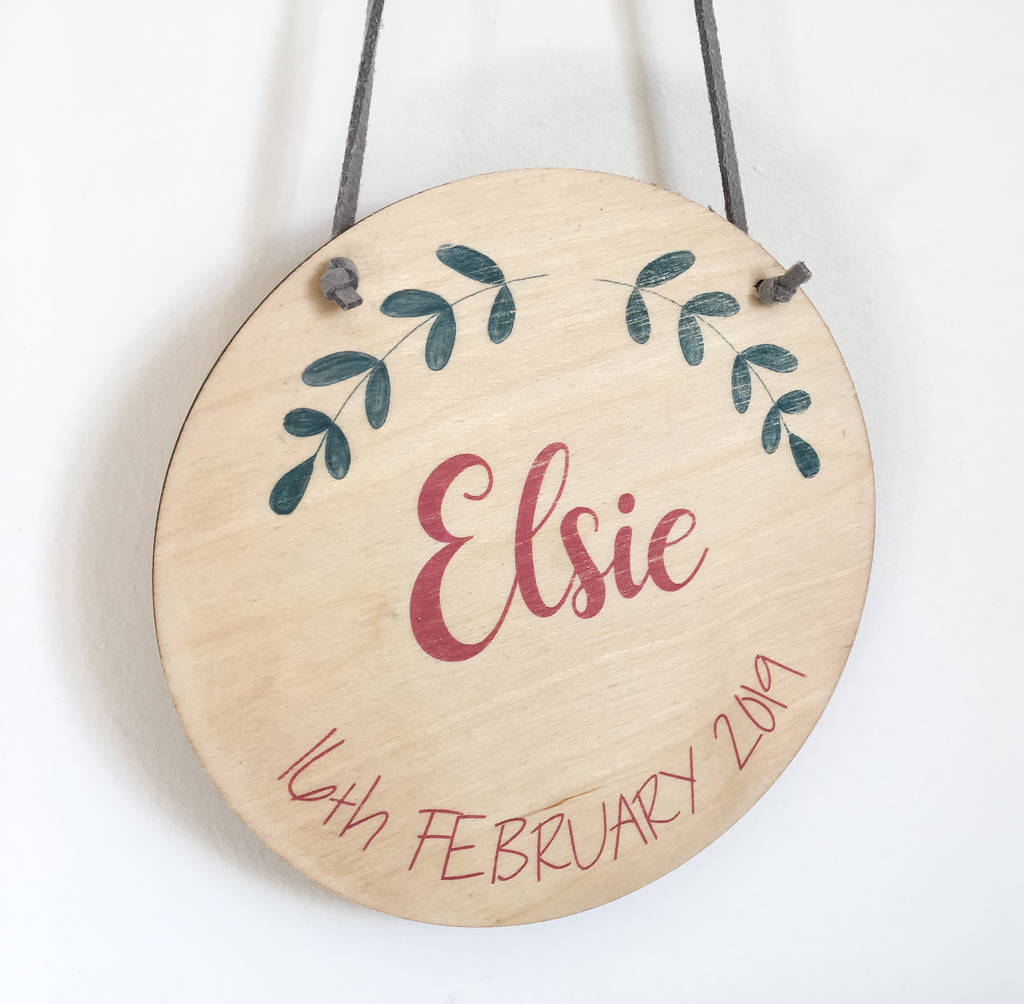 Personalised Baby's Birth Plaque By Little Bird Designs