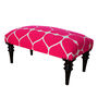 Fuchsia Heart Love Embroidered Upholstered Bench, thumbnail 6 of 6