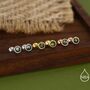 Natural Moss Agate Screw Back Earrings In Sterling Silver, thumbnail 2 of 12