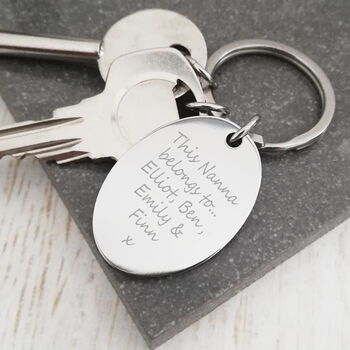 Stainless Steel Personalised Engraved Keyring, 2 of 5