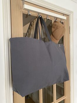 Extra Large Beach Bag Grey Canvas Tote Bag, 2 of 7