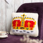 Royal Crown Cushion Cover Easy Knitting Kit, thumbnail 1 of 11