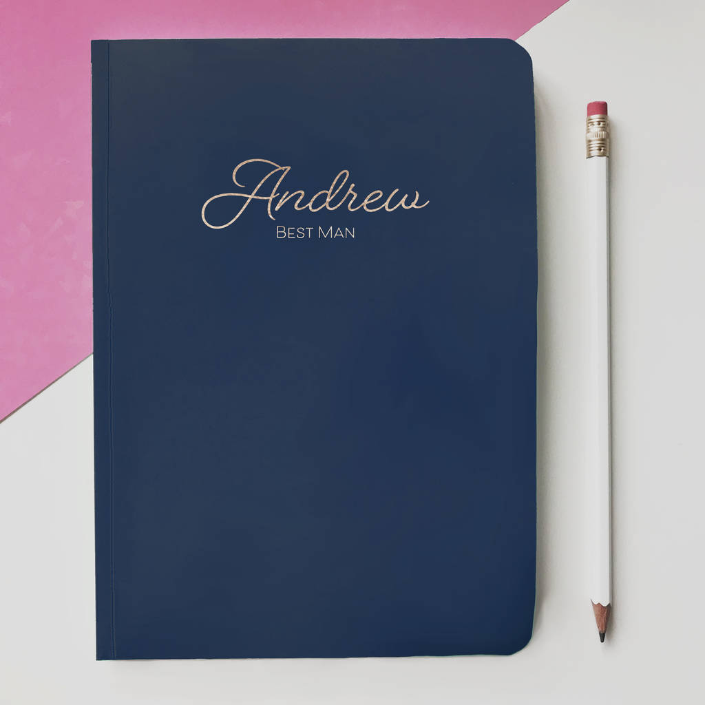 personalised best man foiled notebook by sarah hurley