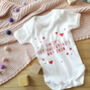 Personalised First Valentine's Day 2024 Babygrow, thumbnail 5 of 6