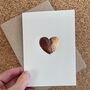 Handmade Rose Gold Leaf Love Heart Engagement Card, thumbnail 1 of 6