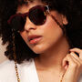 Glasses Chain – Dainty Small Paperclip Tortoiseshell Acrylic, thumbnail 2 of 5