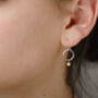 Tiny Sterling Silver Hoop And Gold Star Drop Earrings, thumbnail 3 of 8