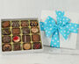 Luxury Belgian 16 Chocolate Collection Box Polka Dot Ribbon, thumbnail 1 of 2