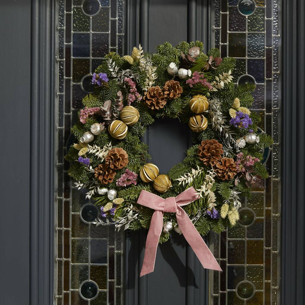 Winter Christmas Luxury Fresh Wreath By Bloom & Wild
