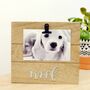 Wooden Block Clip Dog Photo Frame Woof, thumbnail 2 of 2