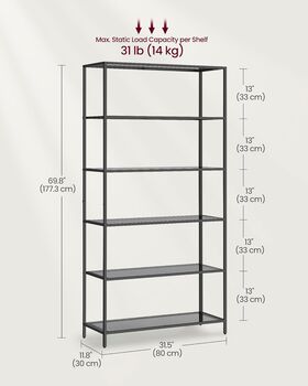 Six Tier Glass Shelf Storage Rack Tempered Glass, 11 of 12