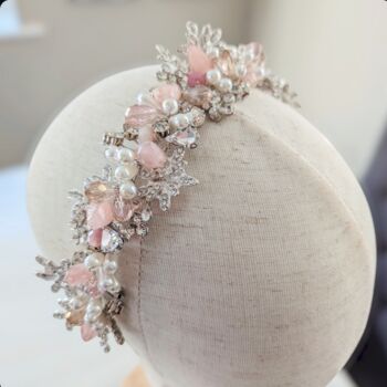 Pink Crystal Bridal Tiara, 3 of 6