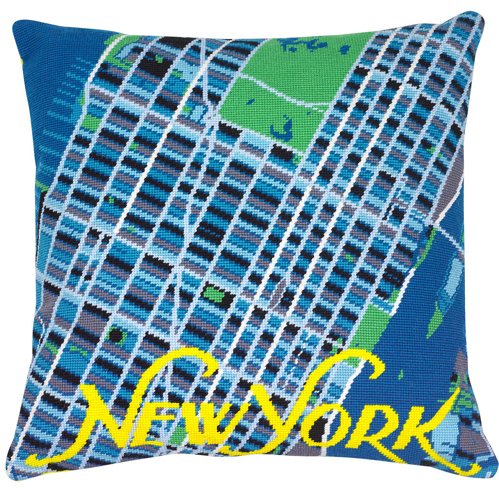 New York Blue Map Tapestry Kit, 1 of 3
