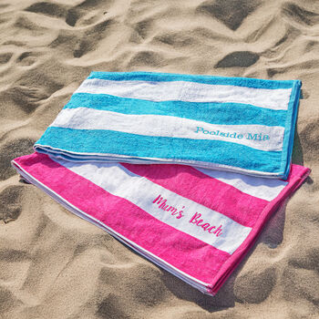 Personalised Embroidered Cabana Style Beach Towel, 2 of 11