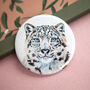 Inky Snow Leopard Compact Pocket Mirror, thumbnail 1 of 5