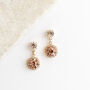 Rose Pink Swarovski Crystal Snow Drop Earrings, thumbnail 4 of 6