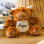 Personalised Highland Cow Children's Soft Toy For Kids, thumbnail 1 of 5